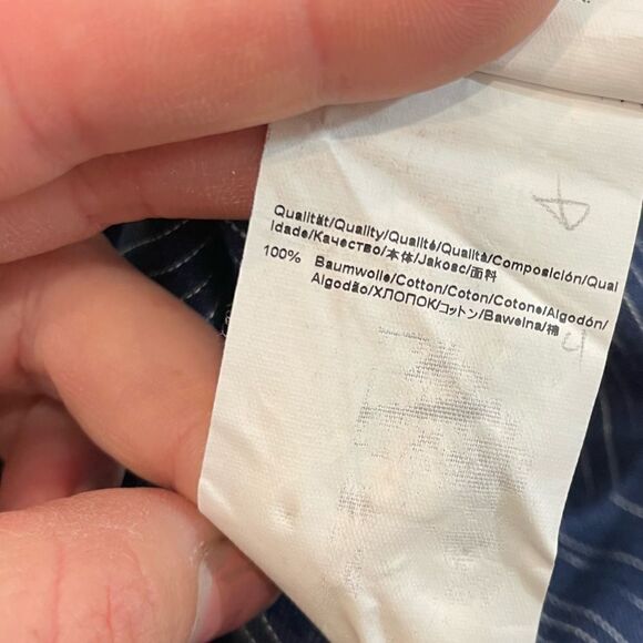 HUGO Hugo Boss Navy Blue Super soft stretchy Cotton Button Up Shirt L - Picture 9 of 12